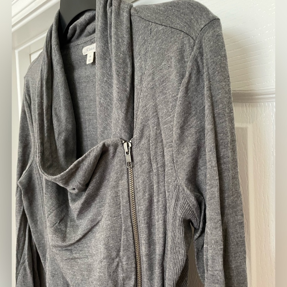 Caslon long sleeve soft knit moto jacket sweater size Medium- grey 🎉Host Pick🎉 - Picture 2 of 6